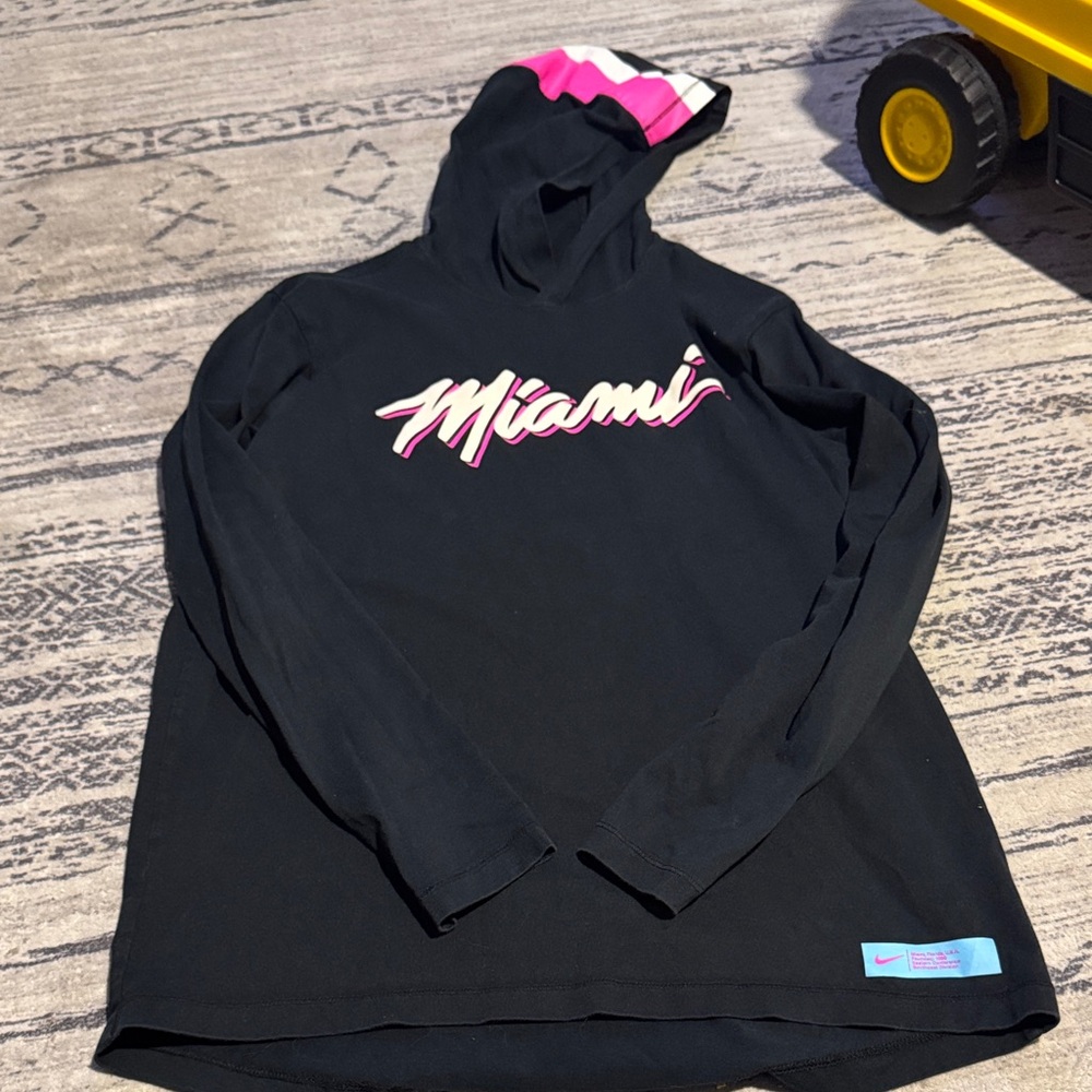 Nike Black Hoodie with Miami Graphic